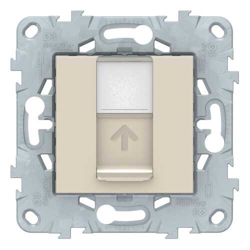 SE Unica New Бежевая Розетка компьютерная, RJ45, одиночная кат. 5е UTP