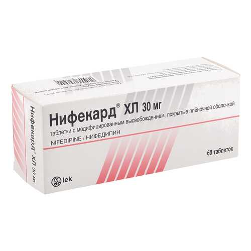 Нифекард XL таблетки, покрытые оболочкой плен.с мод.высв. 30 мг 60 шт.