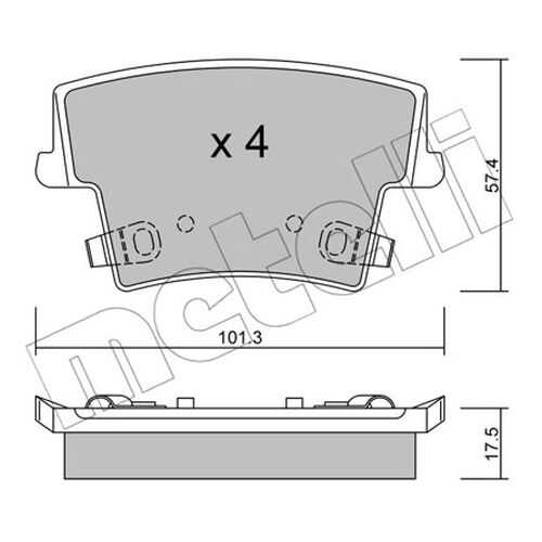 Комплект тормозных дисковых колодок METELLI 22-0718-0