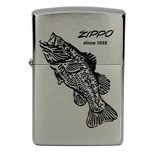 Зажигалка Zippo №200 Black Bass Brushed Chrome