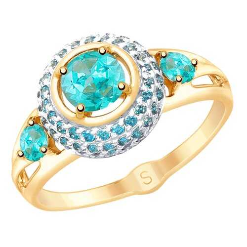 Кольцо женское SOKOLOV из золота с топазами Swarovski и фианитами 715350 р.17.5