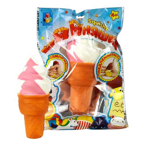 Игрушка-антистресс Мммняшка Флок Squishy - Мороженое рожок, 10 см 1TOY