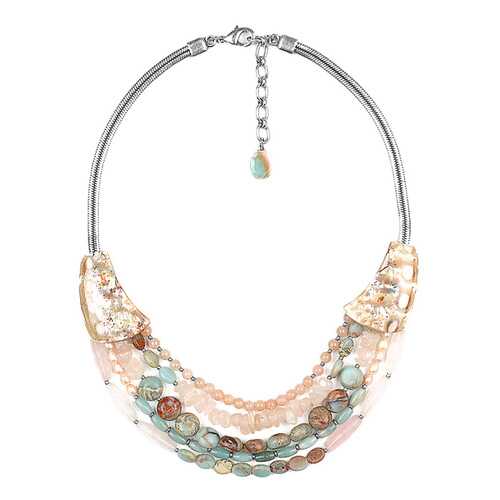 Колье женское Nature Bijoux NB20.1-15-41062 бежевое/голубое/золотистое