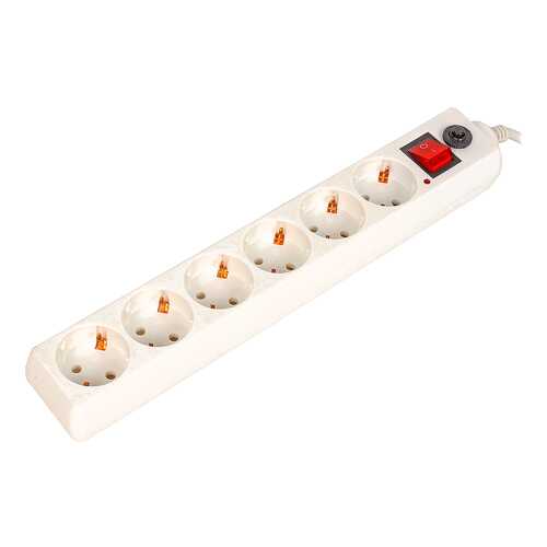Сетевой фильтр BURO 600SH-3-W, 6 розеток, 3 м, White