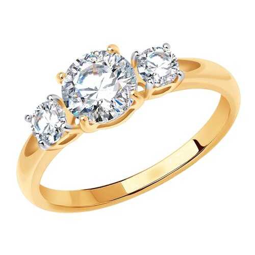 Помолвочное кольцо женское со Swarovski Zirconia SOKOLOV 81010186 р.17