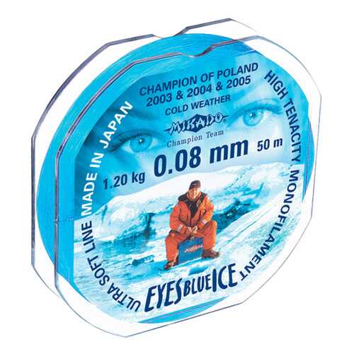 Леска монофильная Mikado Eyes Blue Ice 0,08 мм, 50 м, 1,2 кг