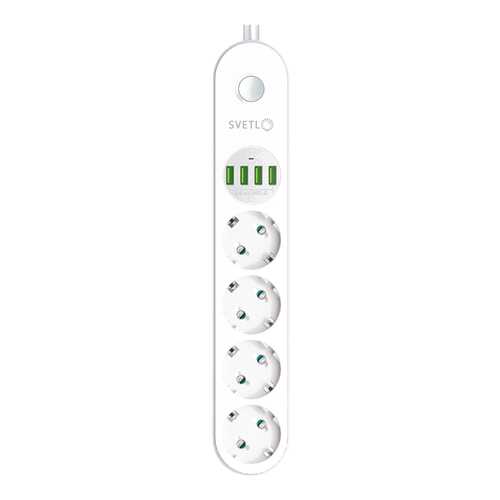 Сетевой фильтр Svetl CL-4432W, 4 розетки, 2 м, White