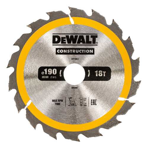 Диск по дереву для дисковых пил DeWALT DT1943-QZ
