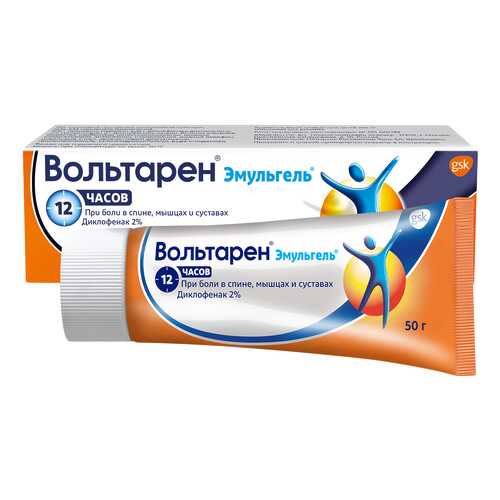 Вольтарен Voltaren гель при боли в спине, мышцах и суставах, гель 2%, 50 г