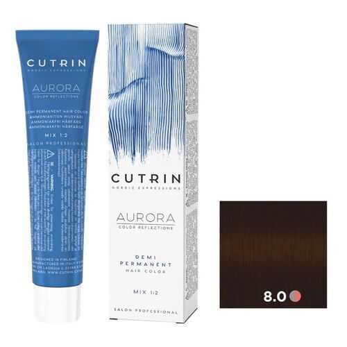 Крем-краситель для волос AURORA DEMI PERMANENT CUTRIN 8.0 светлый блондин 60 мл