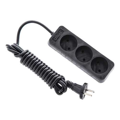 Удлинитель Uniel S-CD3-3, 3 розетки, 3 м, Black