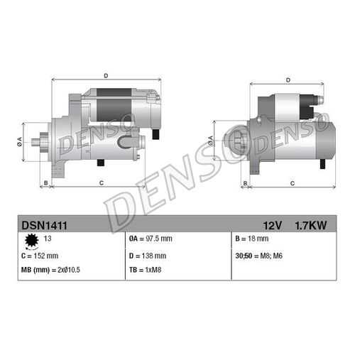 Стартер DENSO DSN1411