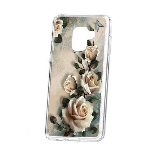 Чехол Kruche Samsung Galaxy A8 2018 (A530) Print Белые розы