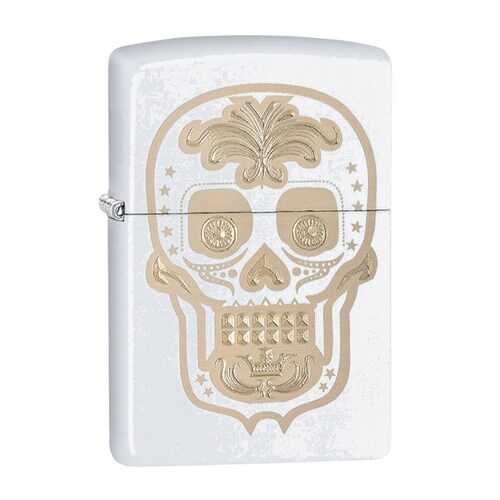 Зажигалка Zippo Sugar Skull Design White Matte