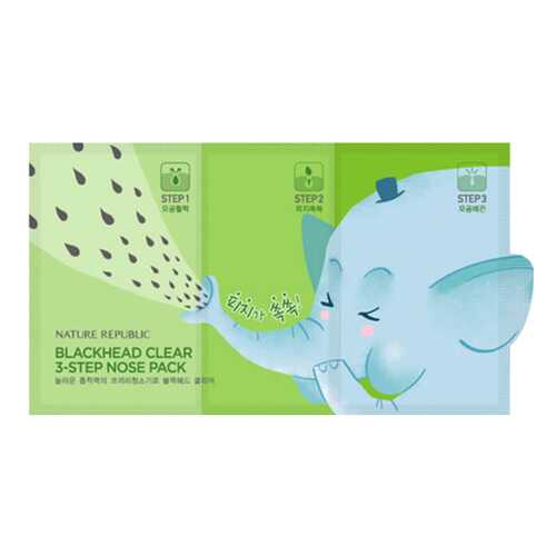 Патчи для очищения кожи Nature Republic Blackhead Clear 3-Step Nose Pack 10 г