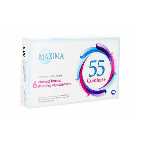 Контактные линзы Maxima 55 Comfort Plus 6 линз R 8,6 -0,75