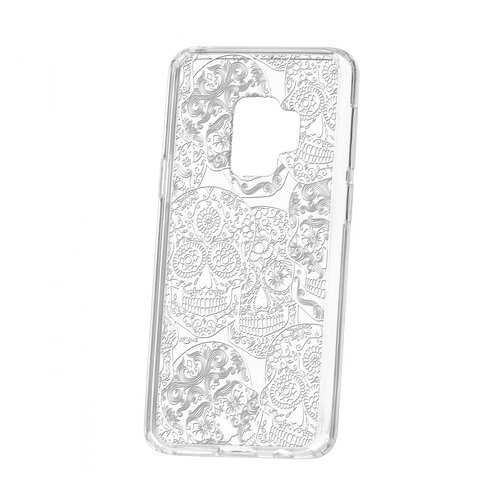 Чехол Kruche Samsung Galaxy S9 Print Skull White