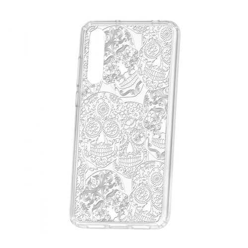 Чехол Kruche Huawei P20 Pro (Plus) Print Skull White