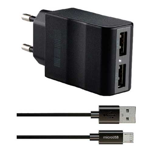 Сетевое зарядное устройство InterStep Travel Charger 2 USB 2,1A Black