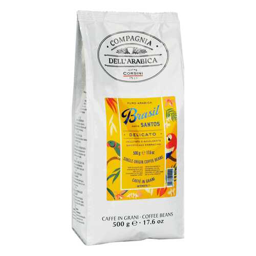 Кофе в зернах Dell'Arabica puro arabica Brasil Santos 500 г
