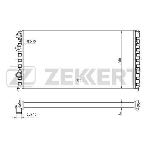 Радиатор охлаждения двигателя ZEKKERT MK-1052