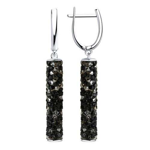 Серьги SOKOLOV из серебра с черными кристаллами Swarovski 94023186