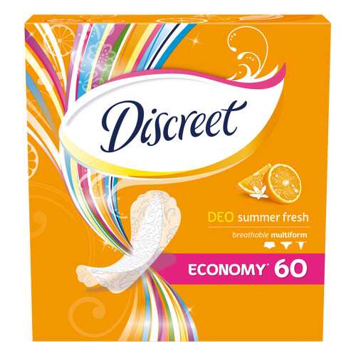 Прокладки Discreet ежедневные Deo Summer Fresh Multiform Trio 60шт