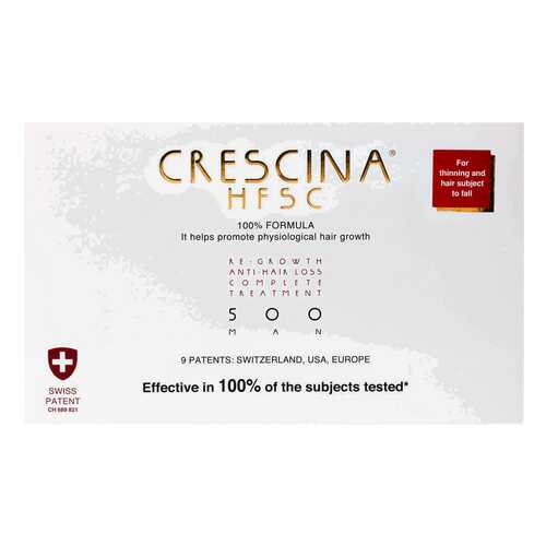 Ампулы для волос Crescina 500 для стимулирования роста волос для мужчин №20+лосьон