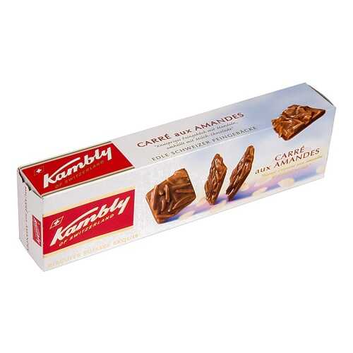 Печенье Carre aux Amandes с миндалем и шоколадом, Kambly, 80 г, Швейцария