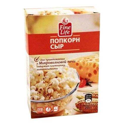 Попкорн Fine Life сыр 85 г 3 штуки