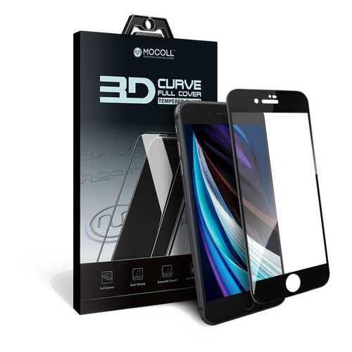 Защитное стекло MOCOLL 3D для iPhone SE 2020 / 7 / 8 Черное (Серия Storm)