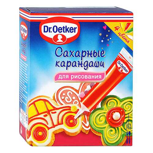 Сахарные карандаши Dr.Oetker для рисования украшения десертов 76 г