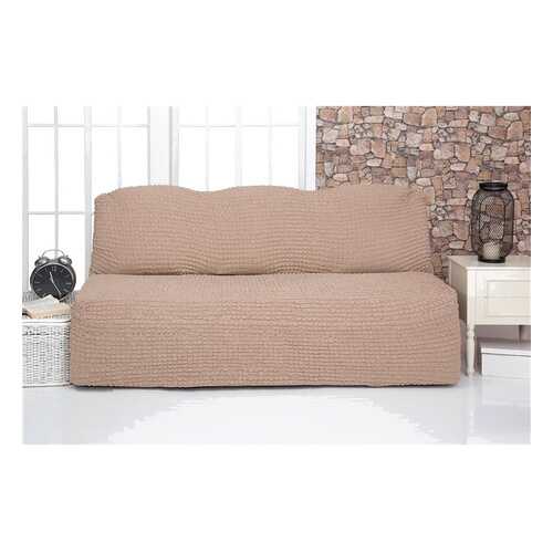 Чехол на трехместный диван без подлокотников и оборки Venera Sofa, цвет: бежевый