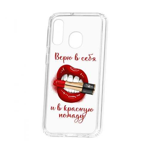 Чехол Kruche Samsung Galaxy A40 Print Red lipstick