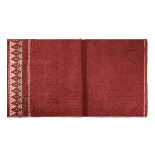 Полотенце махровое банное с узором Verona Octo, 90x50, бордовый