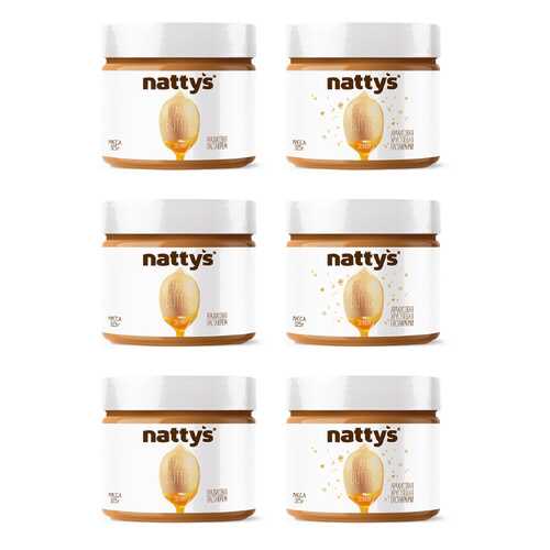 Набор арахисовых паст Nattys Creamy & Crunchy natbox 6 штук 325 г