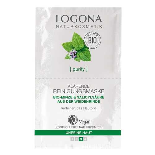 Маска для лица Logona Био-Мята и Салициловая кислота 15 мл