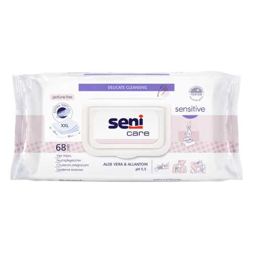 Салфетки влажные SENI CARE Sensitive для чувствительной кожи 68 шт.