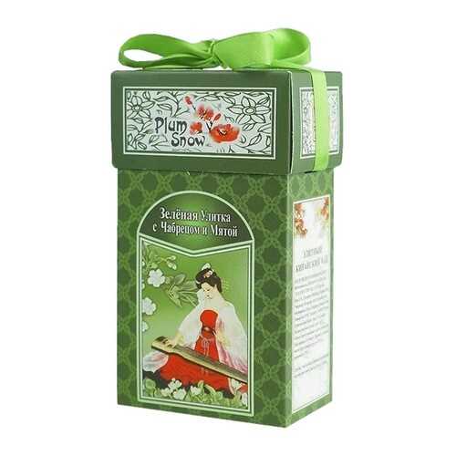 Чай Plum Snow Зелёная Улитка с Чабрецом и Мятой, зелёный листовой, 100 гр