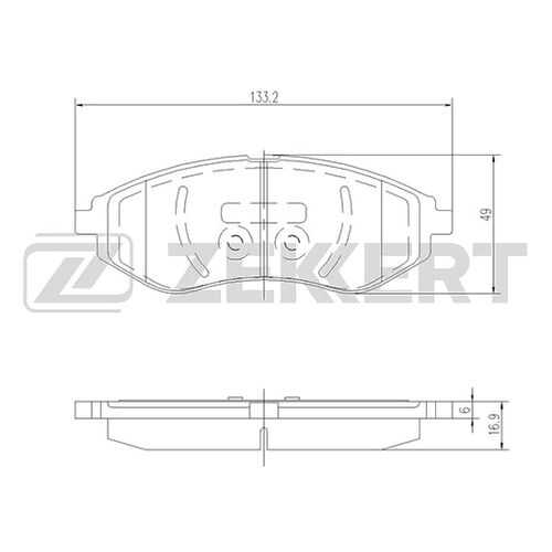 Комплект тормозных колодок, дисковый тормоз ZEKKERT BS-2812