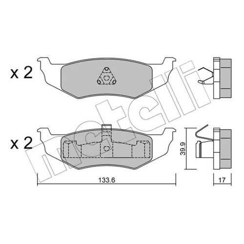 Комплект тормозных дисковых колодок METELLI 22-0522-0