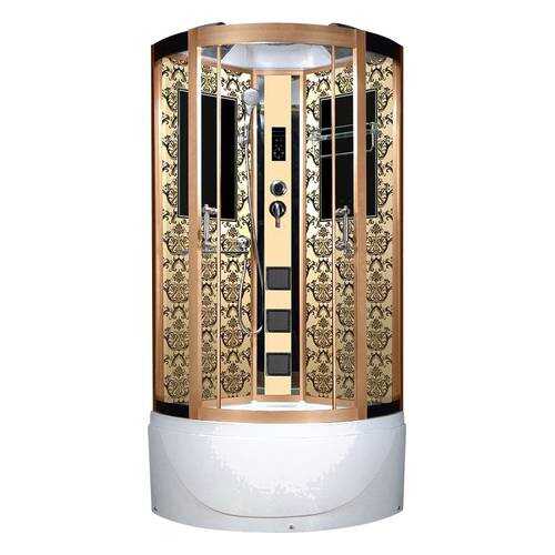 Душевая кабина Niagara Lux NG-7710G 100x100x215, золото с узором