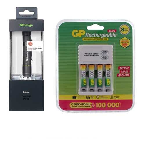 Туристический фонарь GP PP13NX00001SD1 + 100AAAHC/CPB-2CR4 холодный, серый, 4 режима