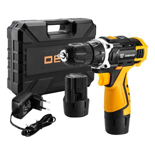 Аккумуляторная дрель DEKO DKCD12FU-Li + набор 63 инструмента в кейсе 063-4094