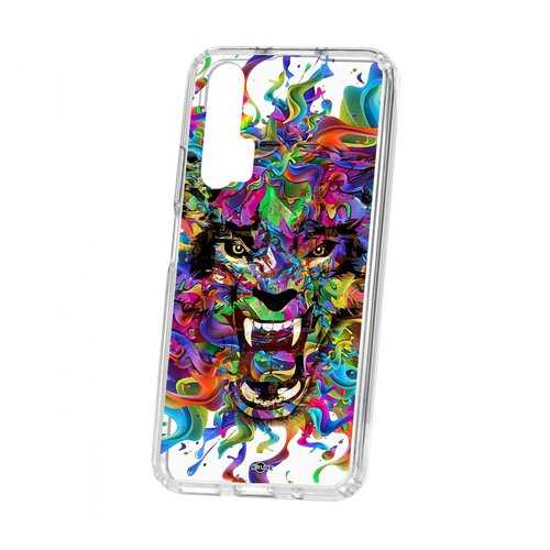Чехол Kruche Huawei Honor 20 Pro Print Colored beast