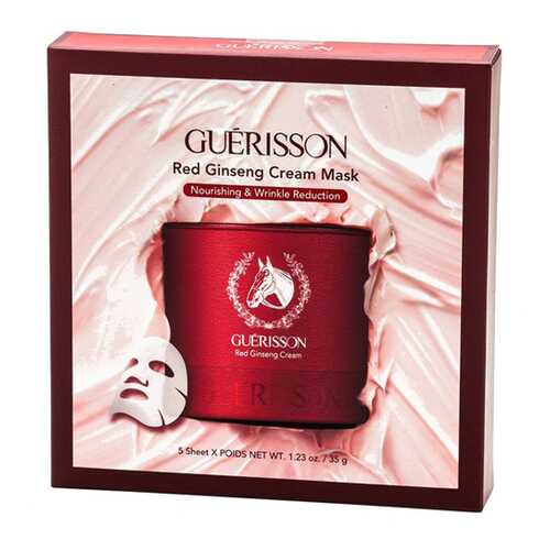 Маска для лица Guerisson Red Ginseng Cream mask с красным женьшенем 5 шт