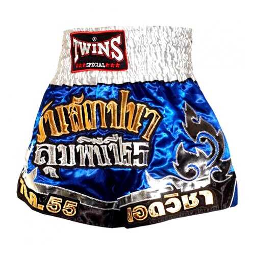 Шорты для тайского бокса Twins T-20 THAI BOXING SHORTS бело-голубые