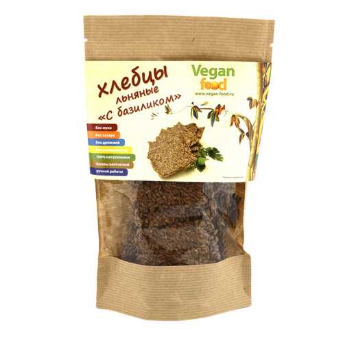 Хлебцы льняные Vegan-food с базиликом 100 г