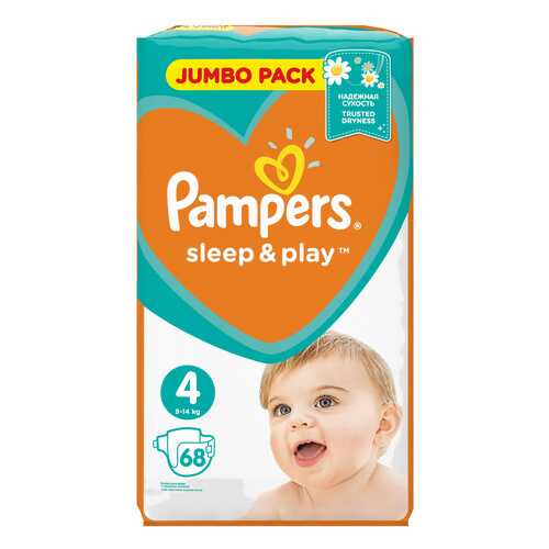 Подгузники Pampers Sleep & Play 4 (8-14 кг), 68 шт.