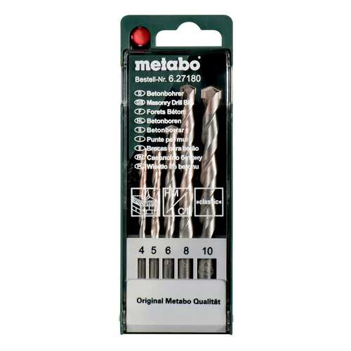 Набор сверл по бетону/камню для дрелей, шуруповертов metabo 627180000